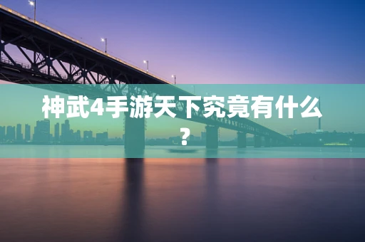 神武4手游天下究竟有什么？