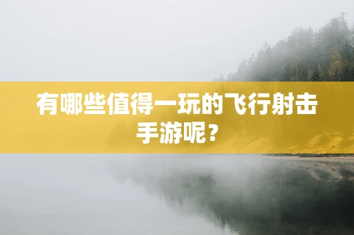 有哪些值得一玩的飞行射击手游呢？