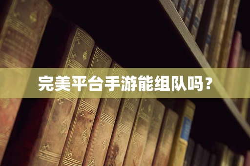 完美平台手游能组队吗？