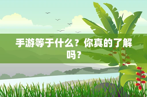手游等于什么？你真的了解吗？