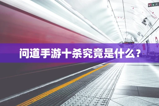 问道手游十杀究竟是什么？