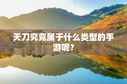 天刀究竟属于什么类型的手游呢？